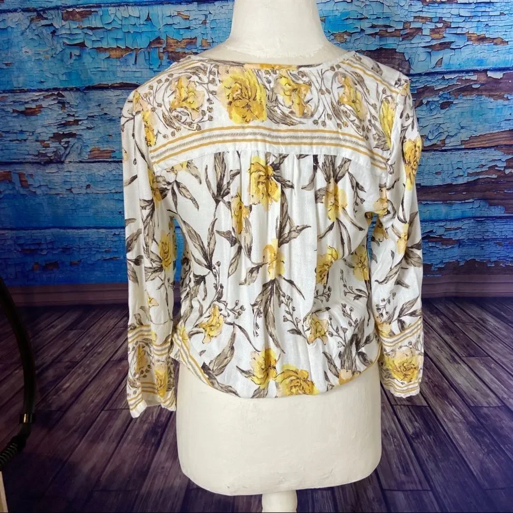 Lucky Brand boho white floral top Small - Picture 7 of 10